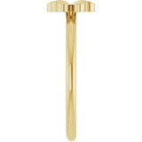 14K Gold Four-Leaf Clover Stackable Ring - Yellow Gold - view 4