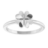Platinum Four-Leaf Clover Stackable Ring - view 3