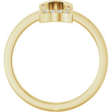 14K Gold Round Natural Diamond Accented Paperclip-Style Ring - Yellow Gold - view 7