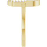14K Gold Round Natural Diamond Accented Paperclip-Style Ring - Yellow Gold - view 9
