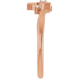 14K Gold Round Natural Diamond Accented Floral Ring II - Rose Gold - view 9