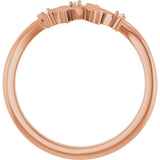14K Gold Round Natural Diamond Accented Floral Ring II - Rose Gold - view 7