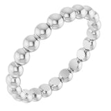 Platinum Stackable Bead Ring