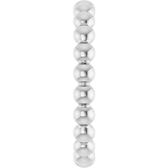 Platinum Stackable Bead Ring - view 4