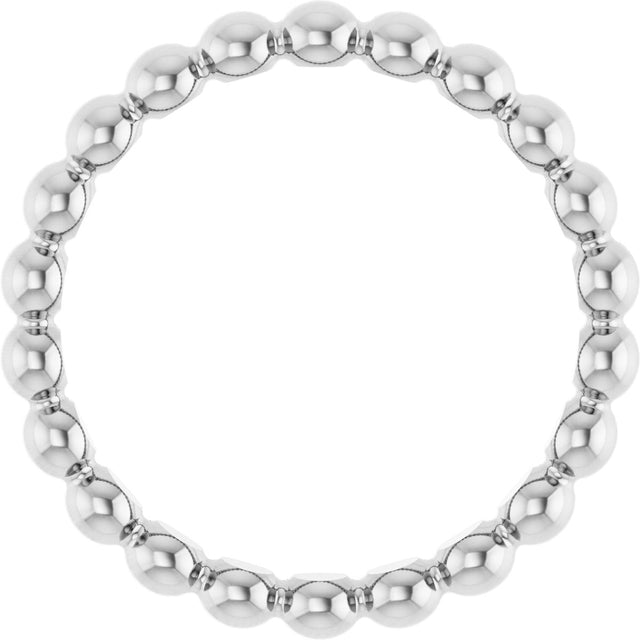Platinum Stackable Bead Ring - view 2