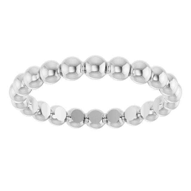 Platinum Stackable Bead Ring - view 3