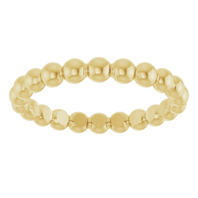 14K Gold Stackable Bead Ring - Yellow Gold - view 3