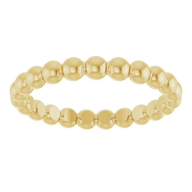 14K Gold Stackable Bead Ring - Yellow Gold - view 3