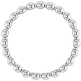 14K Gold Stackable Bead Ring - White Gold - view 2