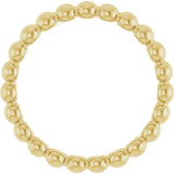 14K Gold Stackable Bead Ring - Yellow Gold - view 2