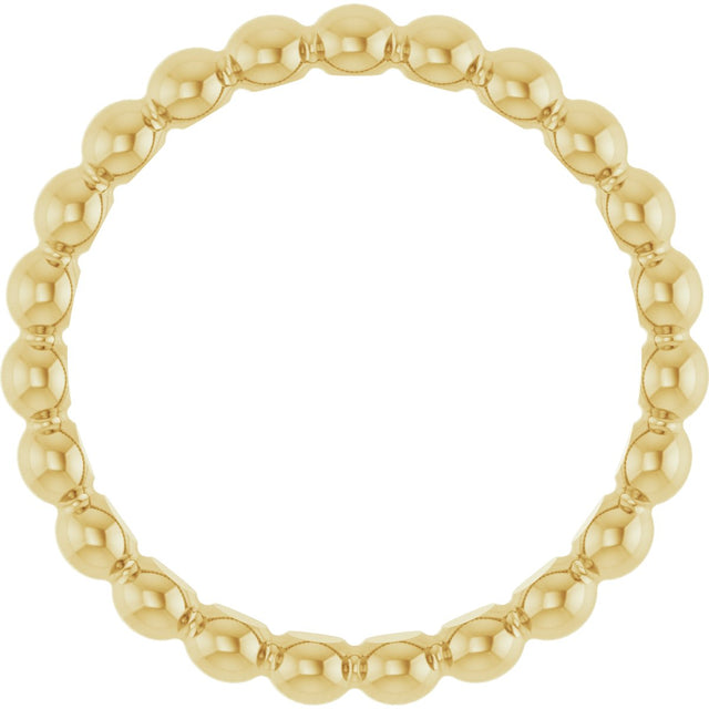 14K Gold Stackable Bead Ring - Yellow Gold - view 2