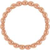 14K Gold Stackable Bead Ring - Rose Gold - view 2