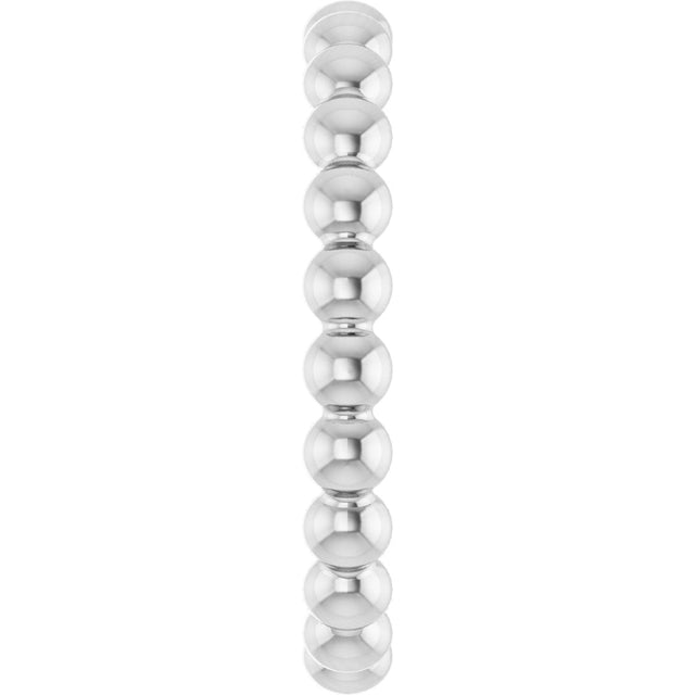 Platinum Stackable Bead Ring - view 4