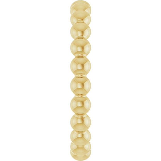 14K Gold Stackable Bead Ring - Yellow Gold - view 4