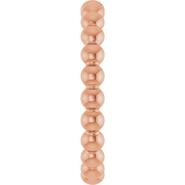 14K Gold Stackable Bead Ring - Rose Gold - view 4