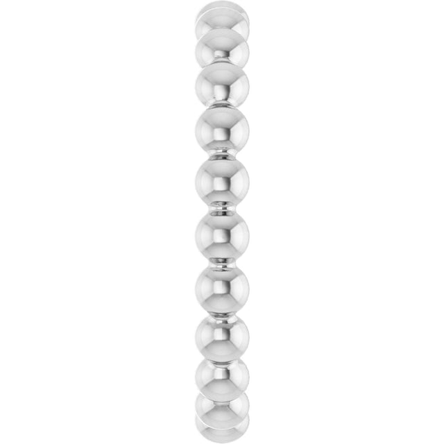 14K Gold Stackable Bead Ring - White Gold - view 4