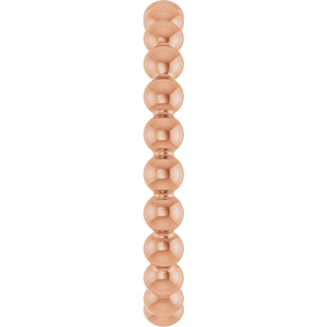 14K Gold Stackable Bead Ring - Rose Gold - view 4