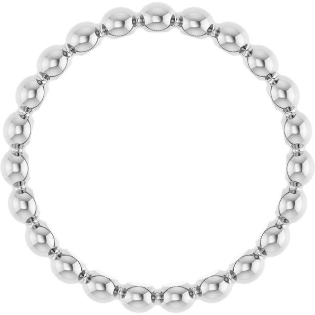Platinum Stackable Bead Ring - view 2