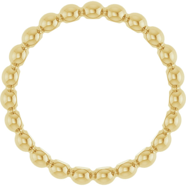 18K Gold Stackable Bead Ring - view 2