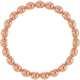 14K Gold Stackable Bead Ring - Rose Gold - view 2