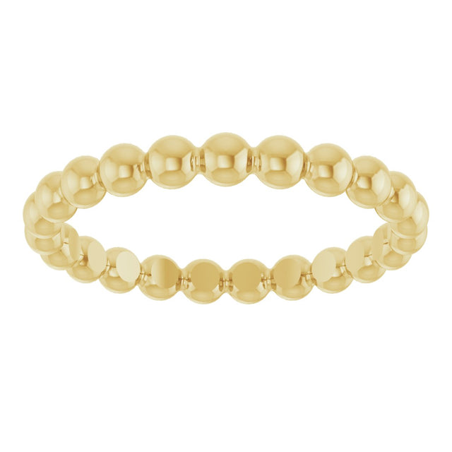 18K Gold Stackable Bead Ring - view 3