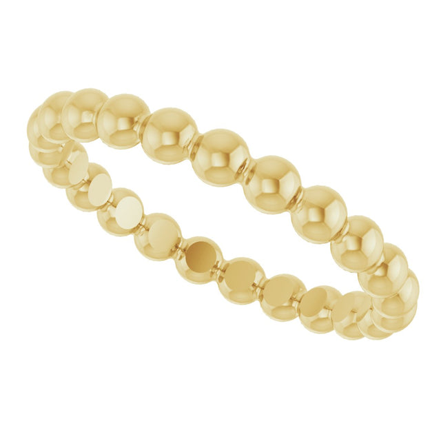 18K Gold Stackable Bead Ring - view 5
