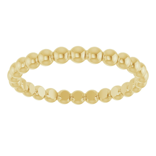 18K Gold Stackable Bead Ring - view 3