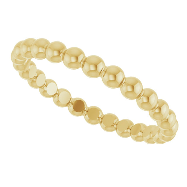 18K Gold Stackable Bead Ring - view 5