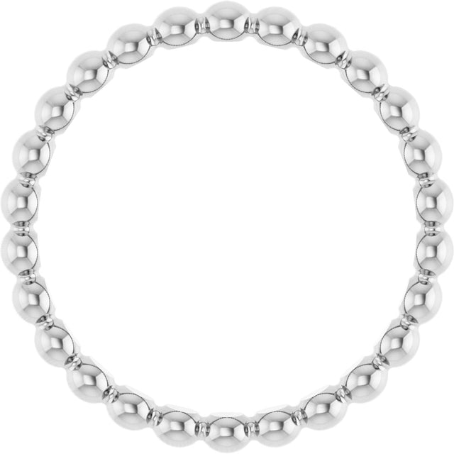 Platinum Stackable Bead Ring - view 2