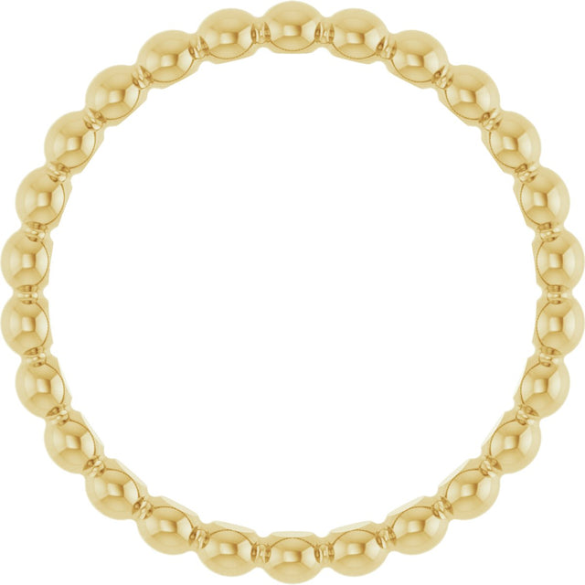 18K Gold Stackable Bead Ring - view 2