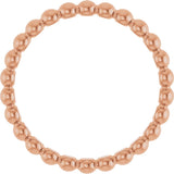 14K Gold Stackable Bead Ring - Rose Gold - view 2