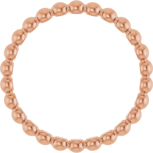 14K Gold Stackable Bead Ring - Rose Gold - view 2
