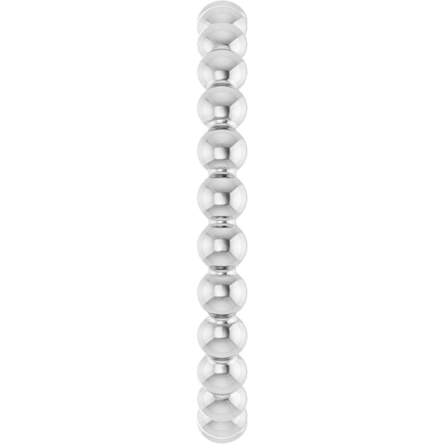14K Gold Stackable Bead Ring - White Gold - view 4