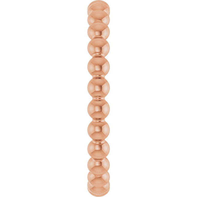 14K Gold Stackable Bead Ring - Rose Gold - view 4