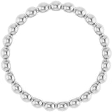 Platinum Stackable Bead Ring - view 2