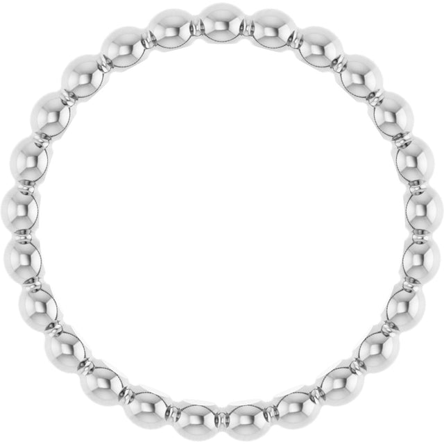 Platinum Stackable Bead Ring - view 2