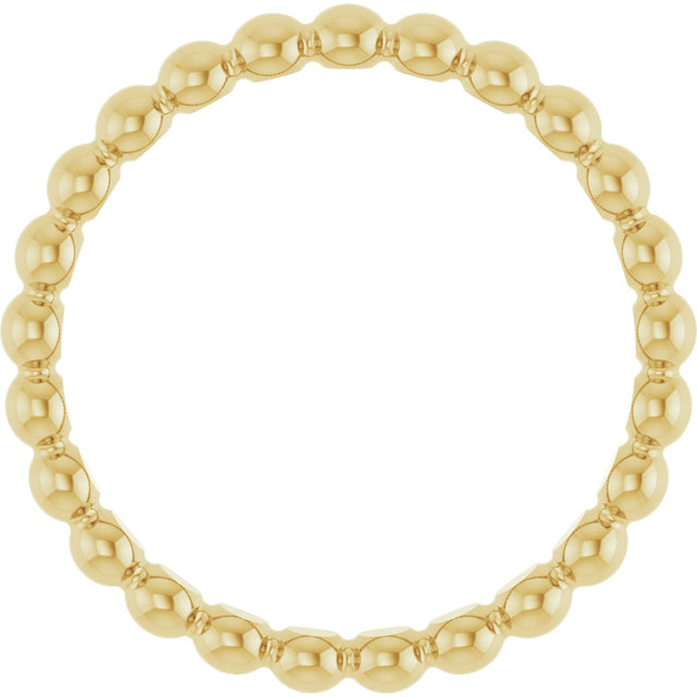 14K Gold Stackable Bead Ring - Yellow Gold - view 2