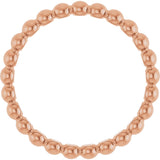 14K Gold Stackable Bead Ring - Rose Gold - view 2