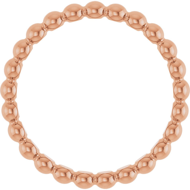 14K Gold Stackable Bead Ring - Rose Gold - view 2