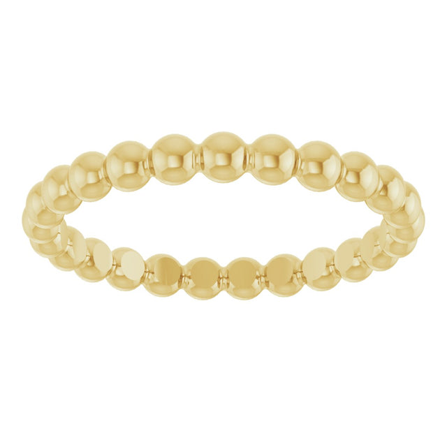 14K Gold Stackable Bead Ring - Yellow Gold - view 3
