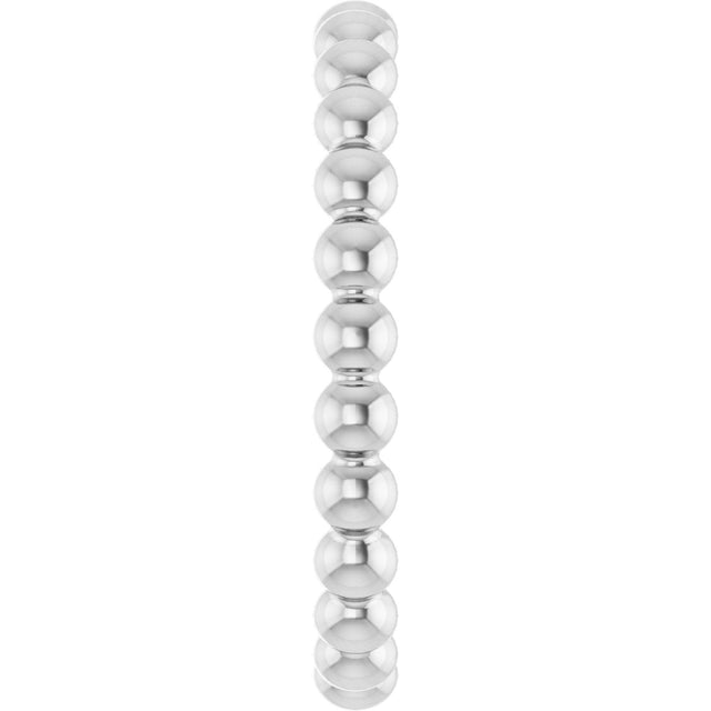 14K Gold Stackable Bead Ring - White Gold - view 4
