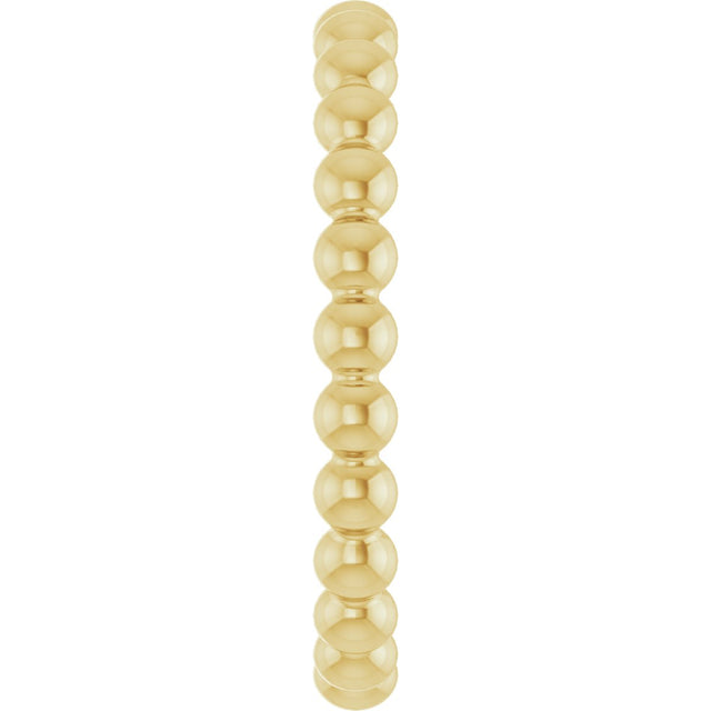 14K Gold Stackable Bead Ring - Yellow Gold - view 4