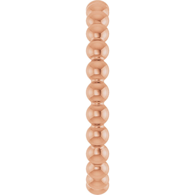 14K Gold Stackable Bead Ring - Rose Gold - view 4