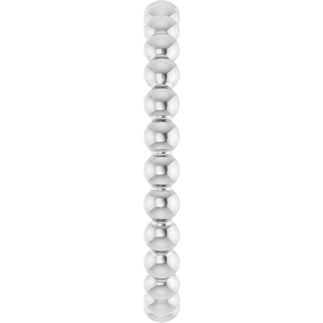 Platinum Stackable Bead Ring - view 4