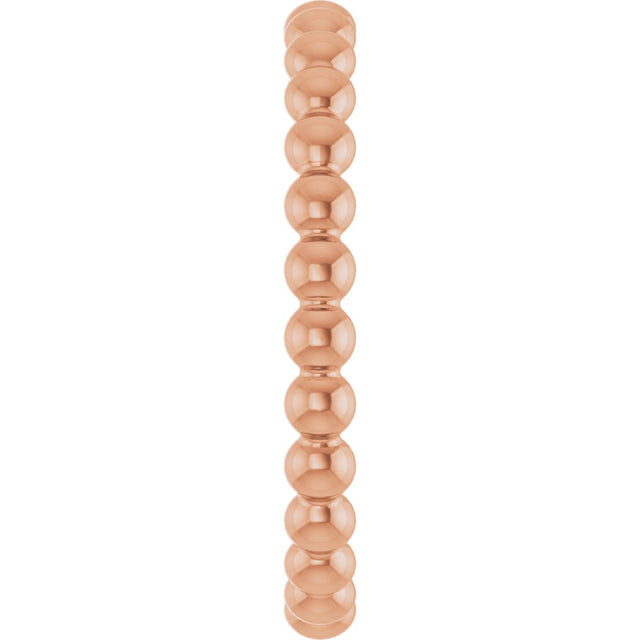 14K Gold Stackable Bead Ring - Rose Gold - view 4