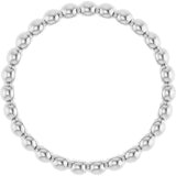 14K Gold Stackable Bead Ring - White Gold - view 2