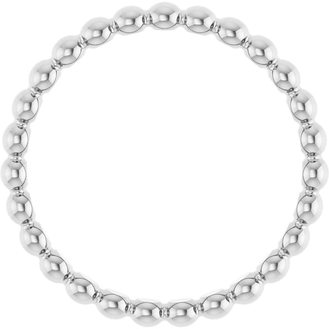 Platinum Stackable Bead Ring - view 2