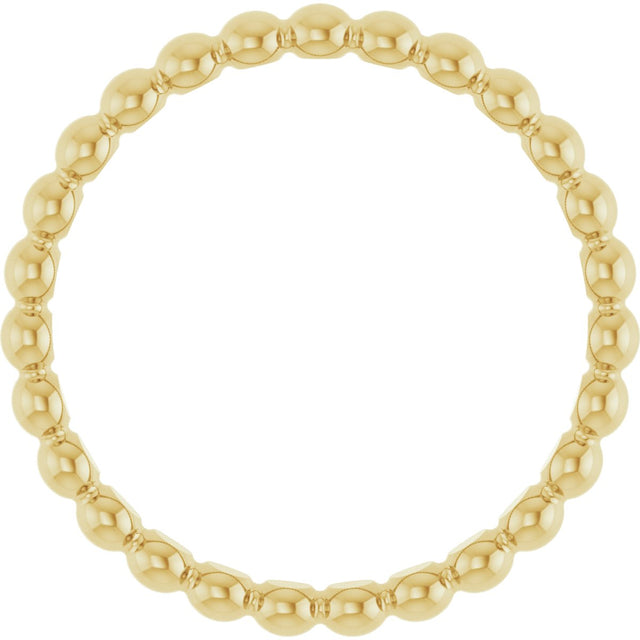 14K Gold Stackable Bead Ring - Yellow Gold - view 2