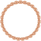 14K Gold Stackable Bead Ring - Rose Gold - view 2