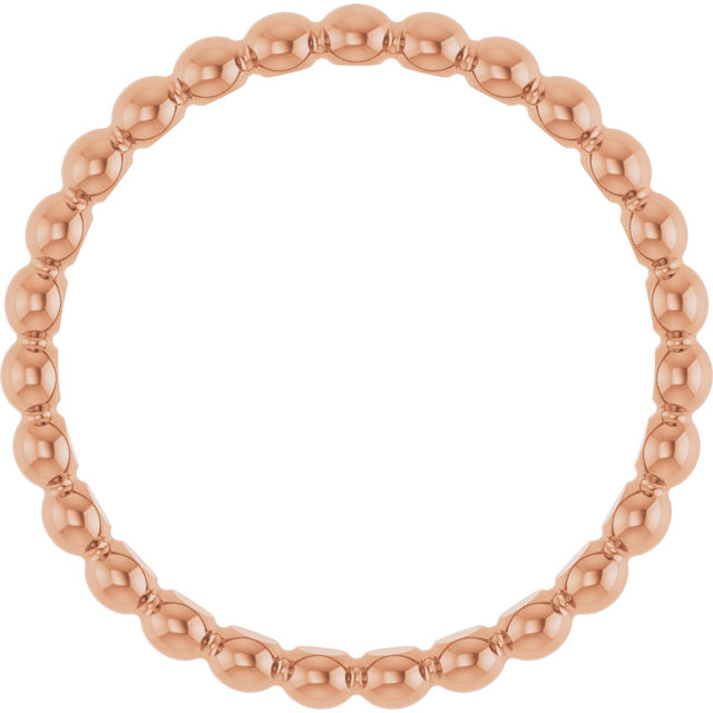 14K Gold Stackable Bead Ring - Rose Gold - view 2